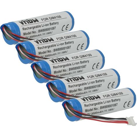 vhbw 5x Akku kompatibel mit Datalogic Gryphon GM4130-WH-433K1, GM4130-BK-910K2 Barcodescanner POS (3000 mAh, 3,7 V, Li-Ion)