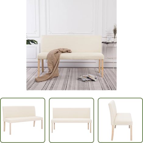 vidaXL Banc en pin - Banc 139,5 cm Crème Polyester (1/5)