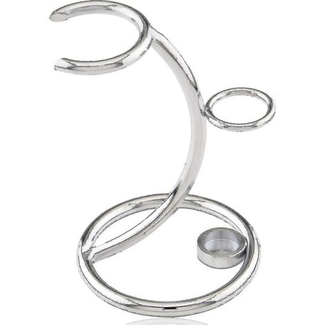 Porte-pinceau de rasage en acier inoxydable, 1 pièce, argentéhd (1/3)