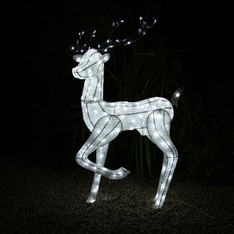 LED Rentier Hirsch Weihnachtsdeko Außen Weihnachten Beleuchted Timer Advent 1,2m (1/5)