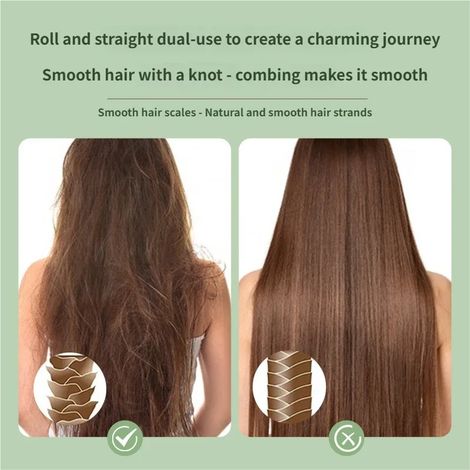 FLITI 2-in-1 Straightening Brush with Negative Ion, 220°C, Anti-scald, for Straight and Curly Hair