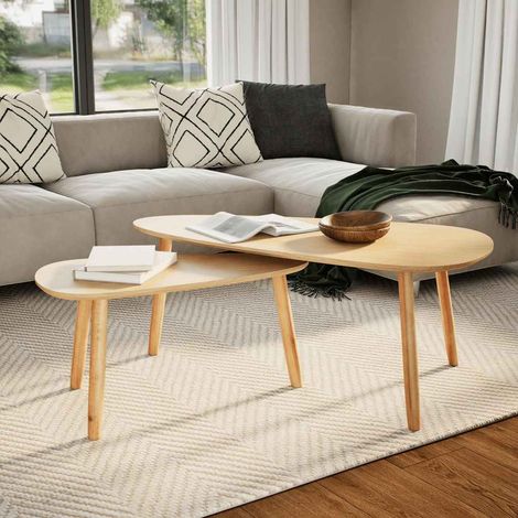 Vidaxl – Ensemble de tables basses 2 pcs – Bois de pin massif – Dimensions 100x50x40 cm et 70x34,5x35 cm – Style scandinave – Facile à assembler