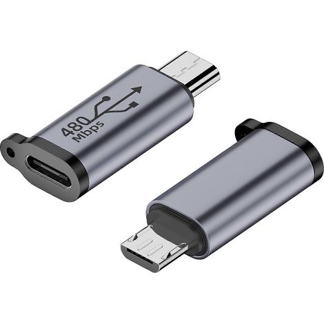Adaptateur USB-C vers micro USB Mini USB - Convertisseur USB Type-C femelle vers micro USB mâle - Type C vers micro- (1/5)