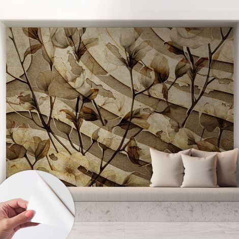 Papier peint adhésif décoratif pour salon chambre et cuisine Facile à poser avec colle Flore classique 208x146 cm (1/5)