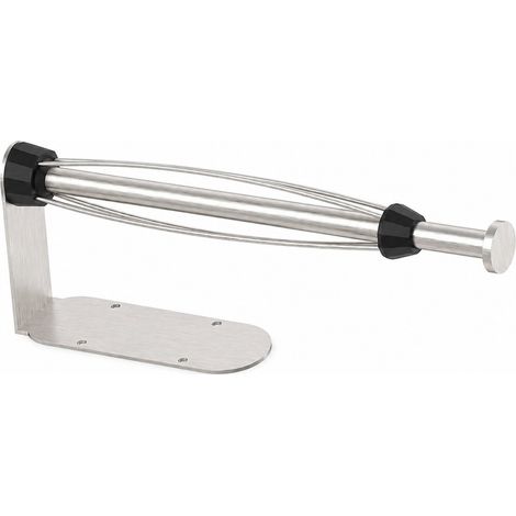 Porte-essuie-tout en acier inoxydable, fixation murale sous meuble, sans perçage, amortisseur de vibrations (1/5)