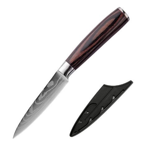 1 Kochmesser, Klinge aus Edelstahl, Damastmuster, ergonomischer Holzgriff, Profiküche (1/5)