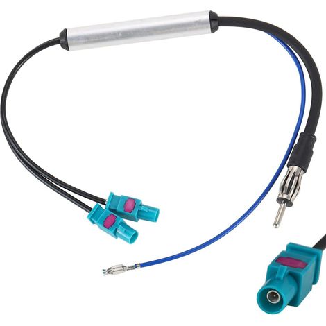 Lntyq Adaptateur d'antenne d'autoradio, Adaptateur d'antenne Double Fakra Z vers DIN pour récepteur d'autoradio/unité de tête GPS