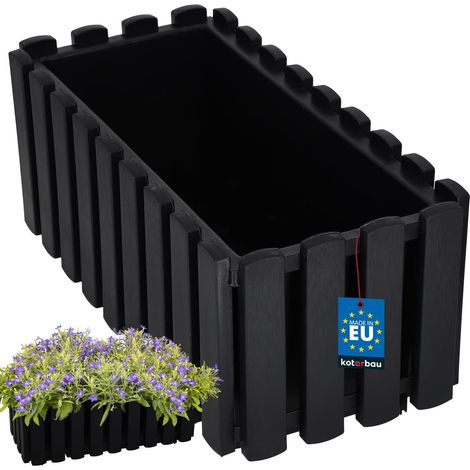 Jardinière de balcon/terrasse, gris rustique, 40 cm (1/5)