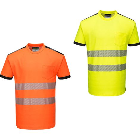Portwest T181 PW3 Cotton Comfort Warn-T-Shirt - L - Gelb