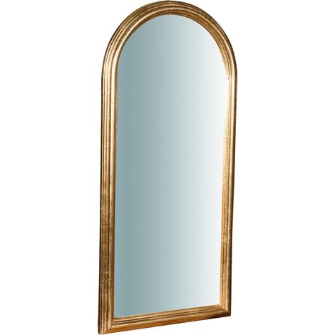Biscottini Miroir Mural Salle de Bain et Chambre 44x92x5 cm Miroir d'entrée Murale avec Crochets Miroir Or (1/5)