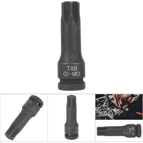 1/2 "Adaptateur de douille Star Head Drive Clé à chocs à air Bit Socket Outils de réparation de voiture (T80) (1/5)