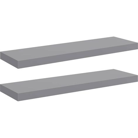 Maison Exclusive - Schweberegale 2 Stk. Grau 80x23,5x3,8 cm MDF (1/5)