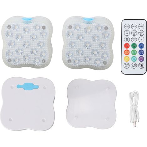 Lots de 2 projecteurs LED piscine étanches IP68 avec télécommande, éclairage multicolore puissant pour spa et bar, fixation magnétique stable (1/5)