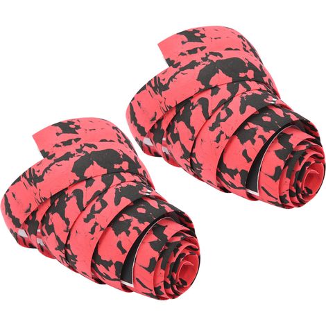 ZTTO Poignées de Vélo Antidérapantes, Manchons de Guidon Confortables avec Bouchons (Noir Rouge) (1/5)