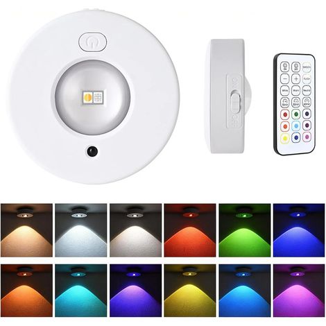 Faretto LED ricaricabile per armadietti, illuminazione sottopensile wireless, con telecomando e funzione di cambio colore, design magnetico, dimmerabile. (1/5)