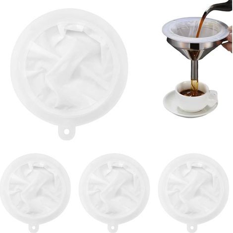 4 Pièces Filtre Alimentaire de 13 cm Filtre à Tamis Fin en Nylon Entonnoir Filtre 200 300 400 450 Maille Filtre à Confiture Passoire Fine avec Tamis à Mailles Cuisine pour Jus Vin Café Lait (1/5)