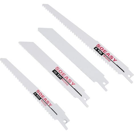 10-piece reciprocating saw blade set, including 4 x 6" (6 TPI) wood/demolition blades, 2 x 6" (10 TPI) wood blades, 2 x 6" (18 TPI) metal blades, 2 x 8" (6 TPI) blades (1/5)