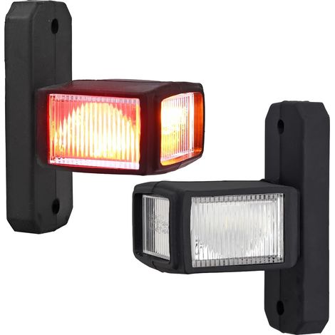 2 x 74 mm LED Side Marker Lights, 6 LEDs, IP65 Waterproof, 3 Colour Side Lights for Trailers/RV 10V-30V (1/5)
