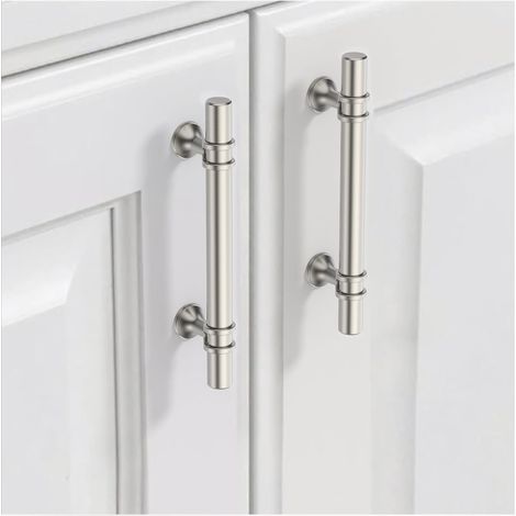 Lot de 10 Plein Poignee de Meuble Cuisine Entraxe 96MM Nickel brossé Poignée Meuble Cuisine Poignées pour Placards Poignet de Porte Cuisine Poignet Meuble Cuisine (1/5)