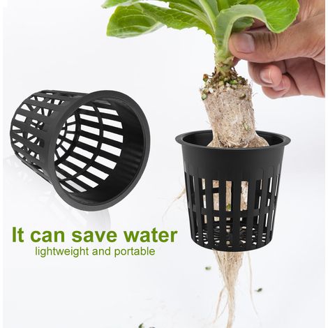 Lot de 10 paniers hydroponiques en plastique durable et sûr pour la culture en jardin ou balcon (noir) (1/5)