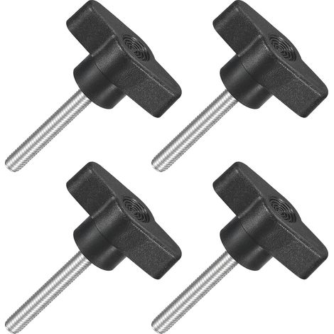 Boutons de Serrage en T - Lot de 4 - Acier Inoxydable 304 et Plastique - Fixation Manuelle M5x35mm - Pour Machines et Meubles - Noir 36mm (1/5)