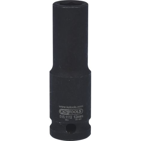 Douille longue à chocs 6 pans 1/2', 12 mm sur carte - KSTOOLS - 515.1112-E