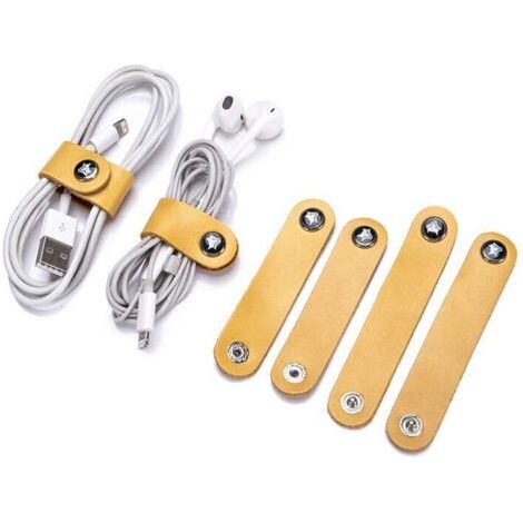 BUNTHAUS Organisateur de cordon Clip de cordon en cuir Organisateur de cordon Support USB Organisateur de cordon Support de cordon 4pcs (1/5)