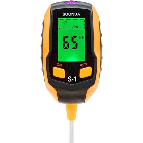 Boden-pH-Meter, 4-in-1 Digitaler Boden-pH-Tester, Bodenfeuchtigkeits-, Licht-, pH- und Temperaturmesser, Gartenwerkzeug-Set für die Pflanzenpflege