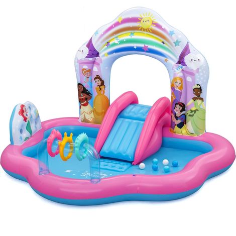 Bestway 9103Y Playcenter con piscina "Palazzo Incantato" Principesse Disney - 2,21 m x 1,93 m x 1,40 m, multicolor (1/5)