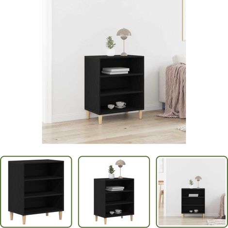 vidaXL Rangement salon - Buffet Chêne noir 57 x 35 x 70 cm Bois d'ingénierie (1/5)