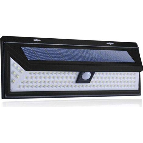 Applique solaire-118 Led Lampe Solaire 1000 Lumens Applique Mural Pir Mouvement Capteur Ip65 Etanche Jardin Exterieur..