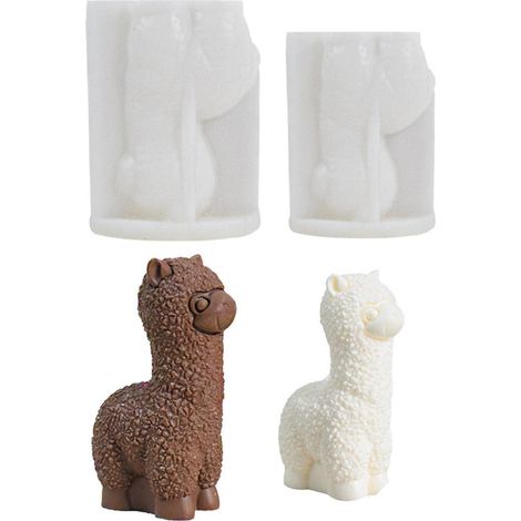 2er Set Alpaka Silikonform für Kerzen & Seife (Groß+Klein) DIY Gießen