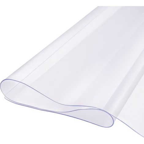 Housse de Table en Plastique 42 x 72 Pouces 20 mm Épaisseur Protection Transparent PVC Imperméable Facile à Nettoyer pour Bureau (1/5)