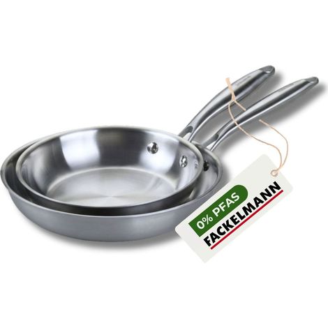 2 poêles 20 cm et 28 cm inox 18/10 Triply Fackelmann Vita3 (1/5)