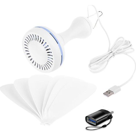 Ventilateur de plafond suspendu de type C 5 V avec câble de 1,7 m, idéal pour le camping ou les chambres à coucher.
