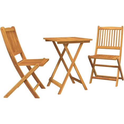 Ensemble bistro de jardin 3 pcs,Salon de jardin Marron Bois d'acacia massif CFW57483 (1/5)