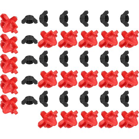 Lot de 20 abreuvoirs automatiques pour poules, becs rouges G1/8 filetage extérieur, système d'hydratation par tétine, équipement d'élevage export, forme carrée avec vis noire. (1/5)