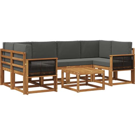Outdoor Sofa Set with Cushion 5 pcs Natural and Anthracite vidaXL (1/5)