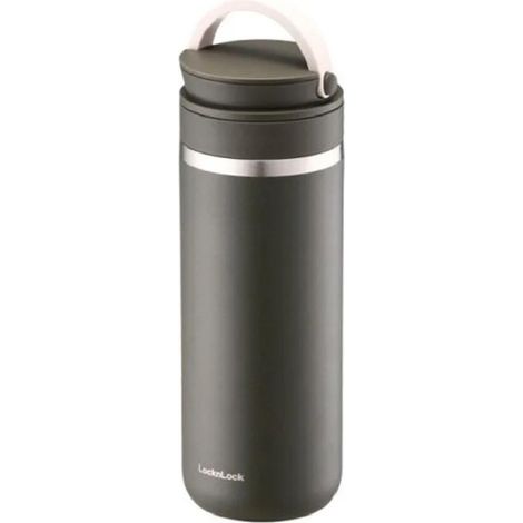 Bouteille d'eau en acier inoxydable, anti-fuite, sans BPA, chaude et 40 h froide, avec poignée, gobelet à café mobile avec couvercle, kaki, 475 ml (1/5)