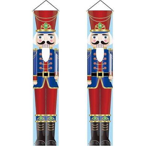 Bannières de porte, décoration intérieure, décoration Casse-Noisette, panneaux de porche intérieurs et extérieurs, guirlandes de Noël rustiques (CASSE-NOISETTE - Soldat de plomb) (1/5)