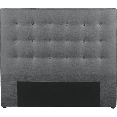 Tête de lit capitonnée - 140 cm - Tissu - Gris - FRANCESCO (1/4)