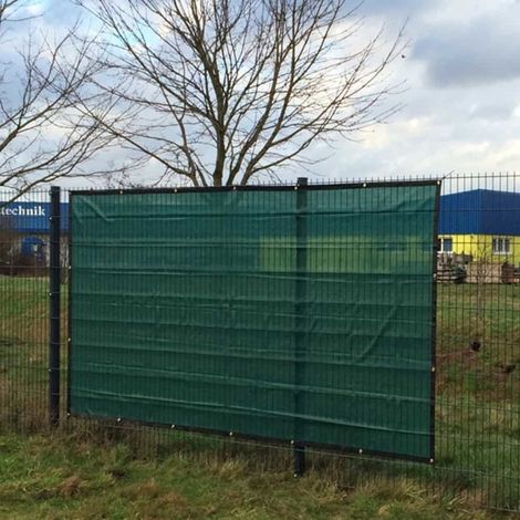 Bâche chantier vert 1,76x3,41m, brise-vue HDPE (1/3)