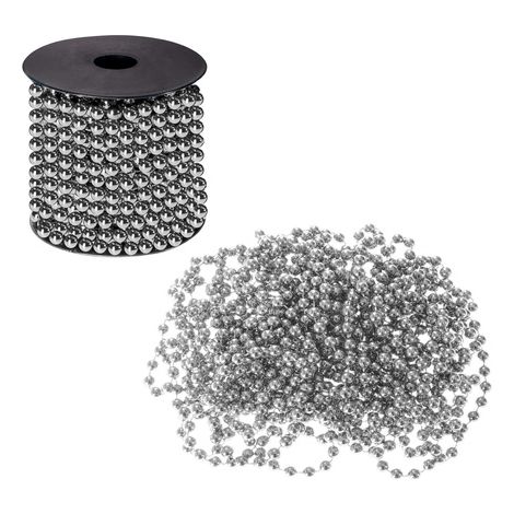 Catena per albero di Natale di perline di corallo perle da 10m 8mm argento.