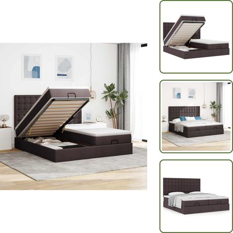 Letto matrimoniale - vidaXL Struttura Letto Pouf con Materassi 180x200 cm in Tessuto - Coprimaterasso