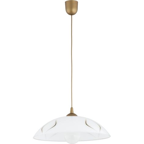 Suspension de cuisine dorée et blanche à 1 lumière E27 15 W, abat-jour décoratif SANO Alfa (1/2)