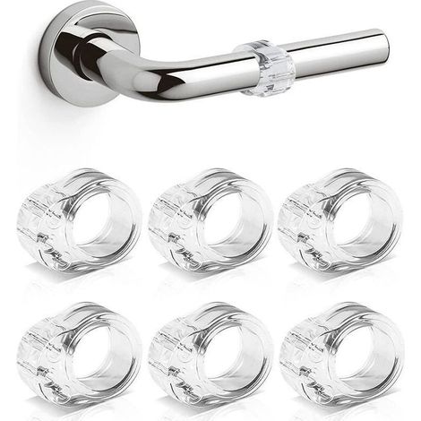 Lot de6 Protections de Poignée de Porte, poignée de porte en PVC tapis transparent anti-collision, anneau de pare-chocs (1/4)