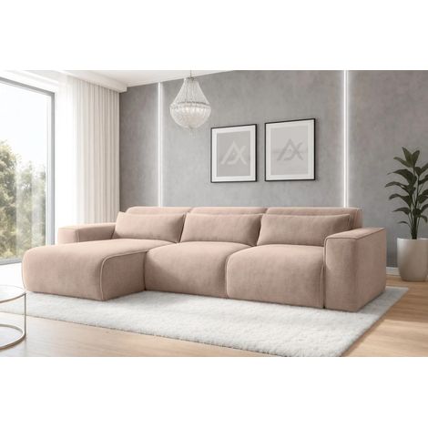 AX LIVING Wohnlandschaft mit Schlaffunktion Ruyam Beige Sofa 310 cm L