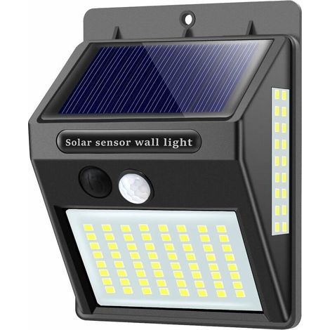 Lampes solaires pour l\'extérieur avec détecteur de mouvement – Lampe solaire de haute qualité 100 LED-1000 lumens, applique murale solaire étanche 2200 mAh, lampe d\'extérieur LED avec détecteur de m (1/5)