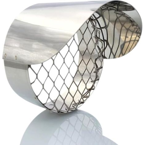 Smoke exhaust terminal with anti-tintrusion grille made of stainless steel, diameter 80 mm, smoke exhaustor or air extraction boilers, stoves, wood pellets, rain guard