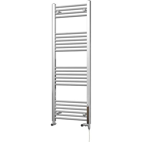 Zennor - Chrome Dual Fuel Towel Rail H1400mm x W500mm Standard - Straight (1/3)